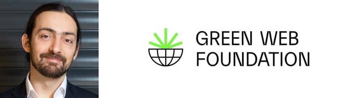 Chris Adams, Executive Director of The Green Web Foundation and Logo Chris Adams, Executive Director of The Green Web Foundation and Logo