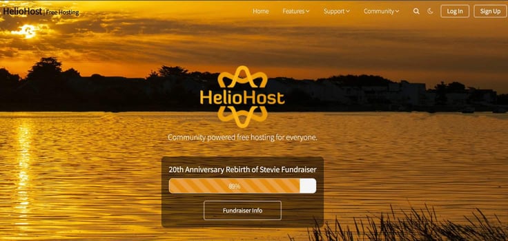 HelioHost website screenshot
