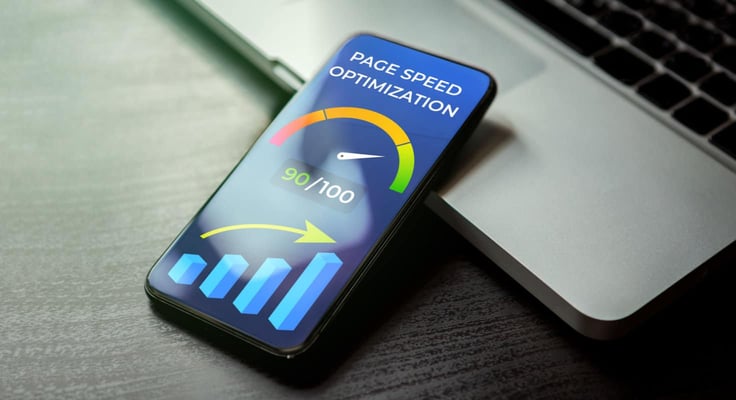 Phone showing page load speed Phone showing page load speed