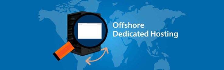 An illustration showing an image of a computer with the text "offshore dedicated hosting" and a double-sided arrow pointing between South America and Africa. An illustration showing an image of a computer with the text "offshore dedicated hosting" and a double-sided arrow pointing between South America and Africa.