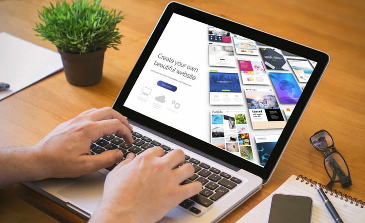 Person using a website builder Person using a website builder