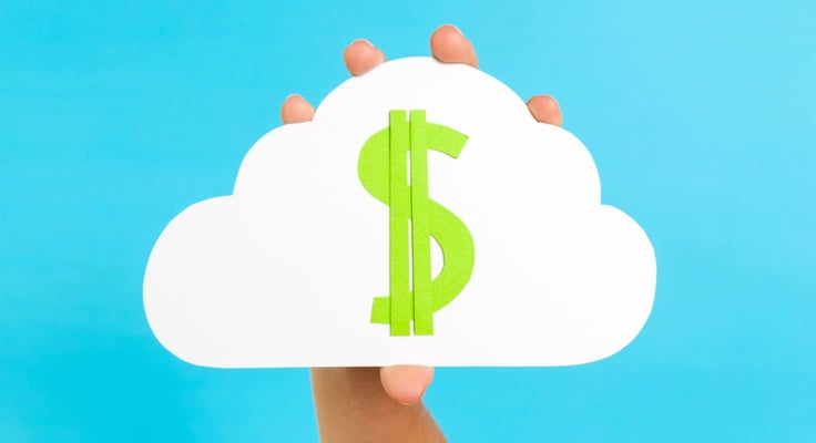 hand holding a cloud icon with a dollar sign hand holding a cloud icon with a dollar sign