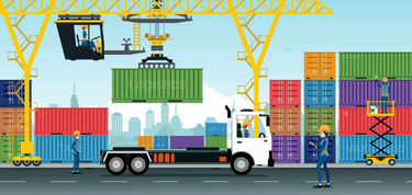 Illustration of shipping containers
