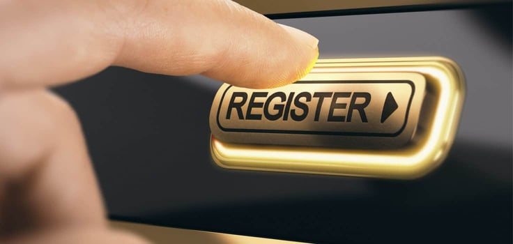 Person selecting a Register button Person selecting a Register button