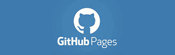 Github Pages logo on a blue background Github Pages logo on a blue background