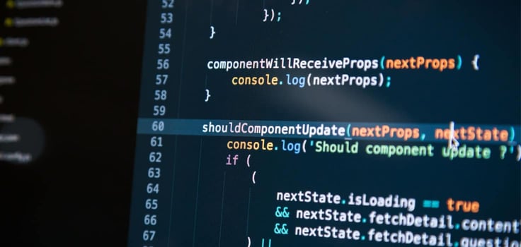 Image of react code in a text editor Image of react code in a text editor