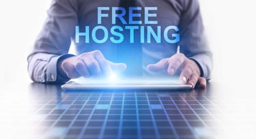 A man clicking on free hosting