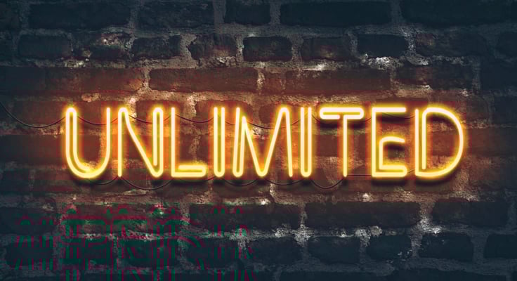 An unlimited sign in neon lights An unlimited sign in neon lights
