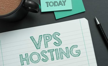 VPS Hosting written on a notepad