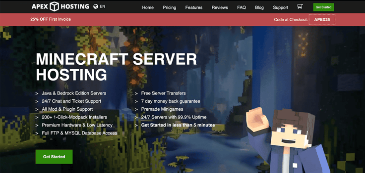 Apex Hosting website