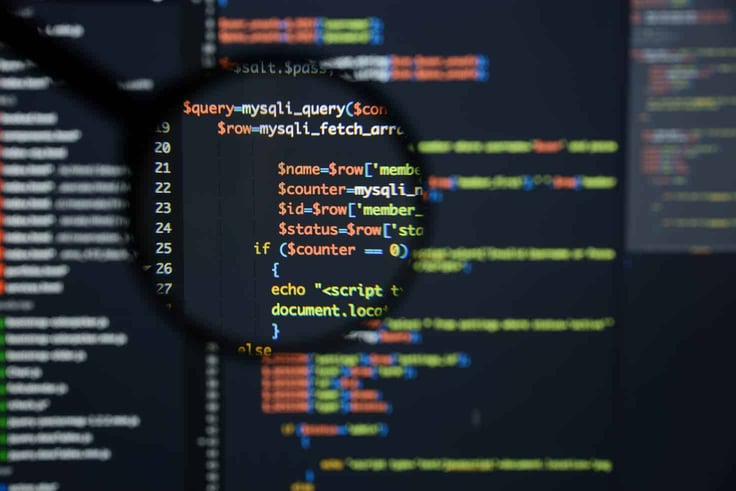 PHP coding language on a computer screen PHP coding language on a computer screen