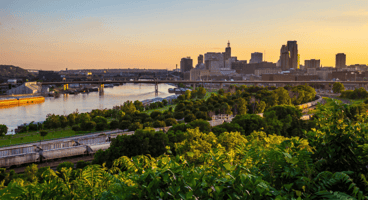 An aerial view of St. Paul, Minnesota.