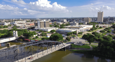 An aerial view of Waco, Texas.