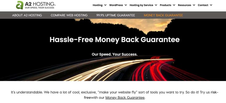 Screenshot from A2 Hosting website Screenshot from A2 Hosting website