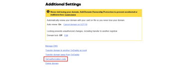 A screenshot of "Get authorization code" option.