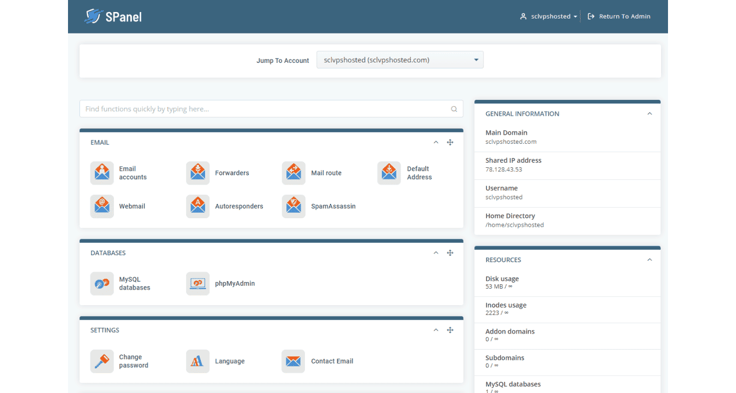 A screenshot of ScalaHosting's SPanel. A screenshot of ScalaHosting's SPanel.