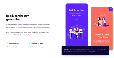 A screenshot of Brizy's Stories product page