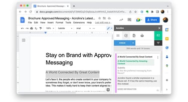 An example of Acrolinx interface