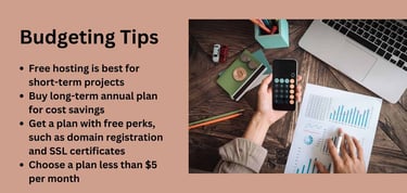 A graphic of budget tips