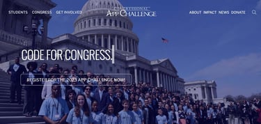 A screenshot of the Congressional App Challenge homepage