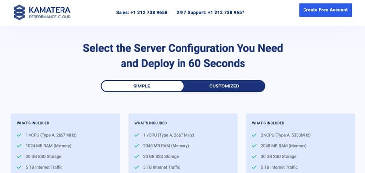 Screenshot of Kamatera VPS offering Screenshot of Kamatera VPS offering