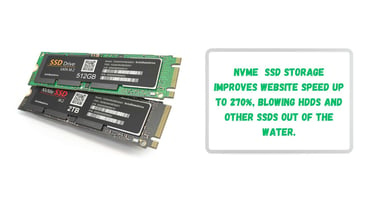 NVMe SSD storage improves website speed up to 270%, blowing HDDs and other SSDs out of the water.
