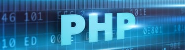 PHP letters on a blue background