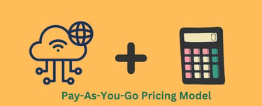 A graphic displaying pay-as-you-go pricing model