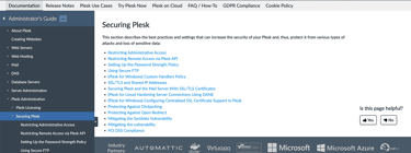 Plesk Security Features