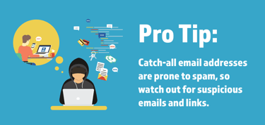 Catch-all email addresses are prone to spam. 