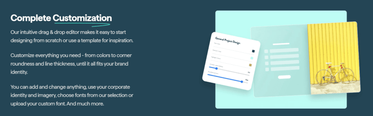 A screenshot of involve.me's form solutions page, highlighting the no code builder. A screenshot of involve.me's form solutions page, highlighting the no code builder.