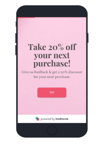 A screenshot of one of involve.me's discount templates. A screenshot of one of involve.me's discount templates.
