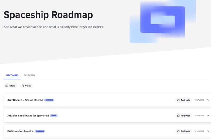 Screenshot of Spaceship Roadmap Screenshot of Spaceship Roadmap