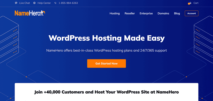 NameHero homepage NameHero homepage