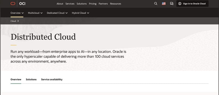 Screenshot of Oracle Cloud