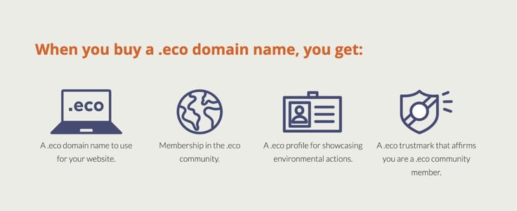 Features that comes with a .eco domain registration Features that comes with a .eco domain registration