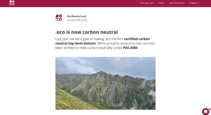 A screenshot of .eco's blog post A screenshot of .eco's blog post