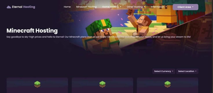 Screenshot of Eternal Hosting