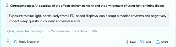 Screenshot of Consensus summary