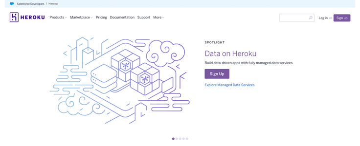 Heroku homepage screenshot Heroku homepage screenshot