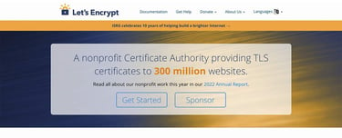 Screenshot of Let's Encrypt website