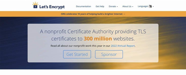Screenshot of Let's Encrypt website