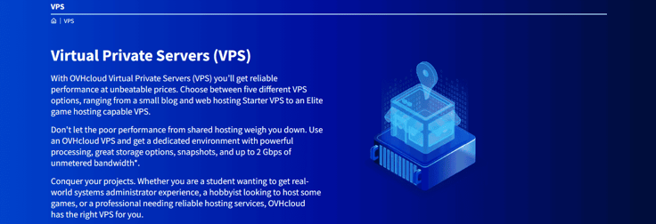 OVHcloud VPS landing page OVHcloud VPS landing page