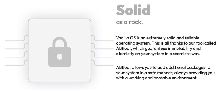 Screenshot of Vanilla OS homepage Screenshot of Vanilla OS homepage