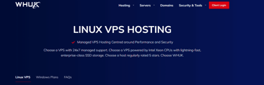 Webhosting UK landing page for VPS hosting