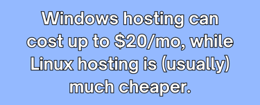 Cost of windows hosting