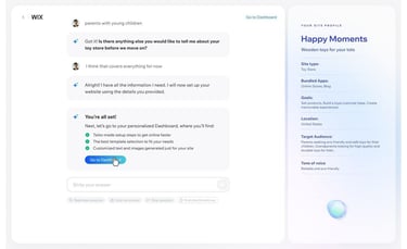 User Interacting with Wix AI Chatbot