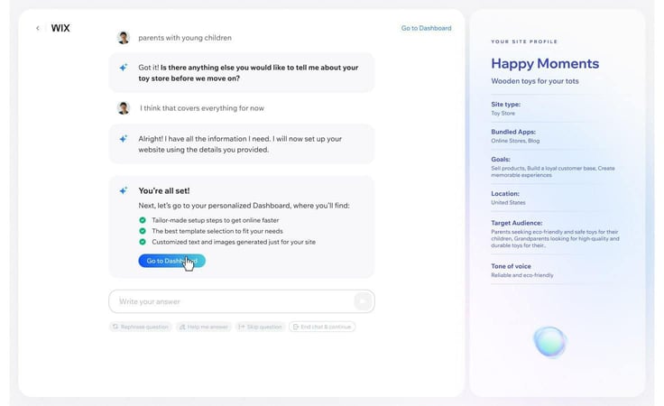 User Interacting with Wix AI Chatbot User Interacting with Wix AI Chatbot