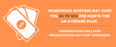 The cost of wordpress hosting with a money icon