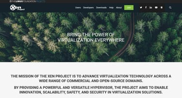 A screenshot of Xen Project homepage